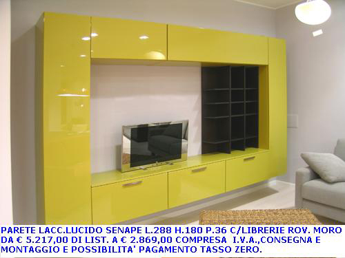 Occasione Parete SOGGIORNO laccata lucida senape SARDEGNA arredamenti Sardegna. Arredamento casa in Sardegna vicino Cagliari Villacidro Sanluri Oristano Nuoro Carbonia Iglesias. Offerta letto cuoio in Sardegna. Materassi Permaflex in Sardegna. Lista nozze in Sardegna